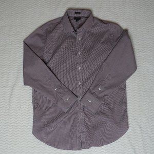 J. Crew Dress Shirt Men's 16/33 Red Black White Plaid Classic Fit